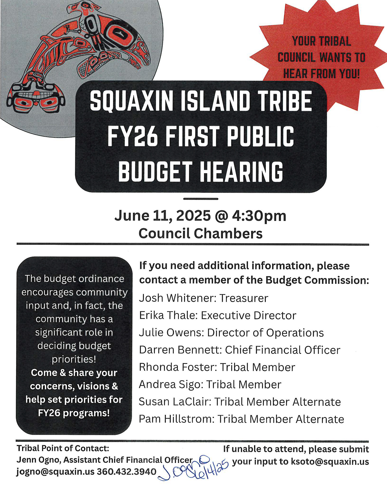 First FY26 Public Budget Hearing